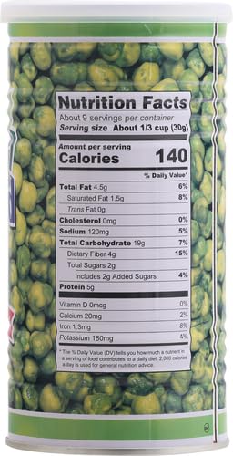 Hapi Hot Wasabi Peas - Crunchy Spicy Snack, 9.9 Oz (280g) - Perfect for Parties, Movie Nights & Healthy On-the-Go Snacking