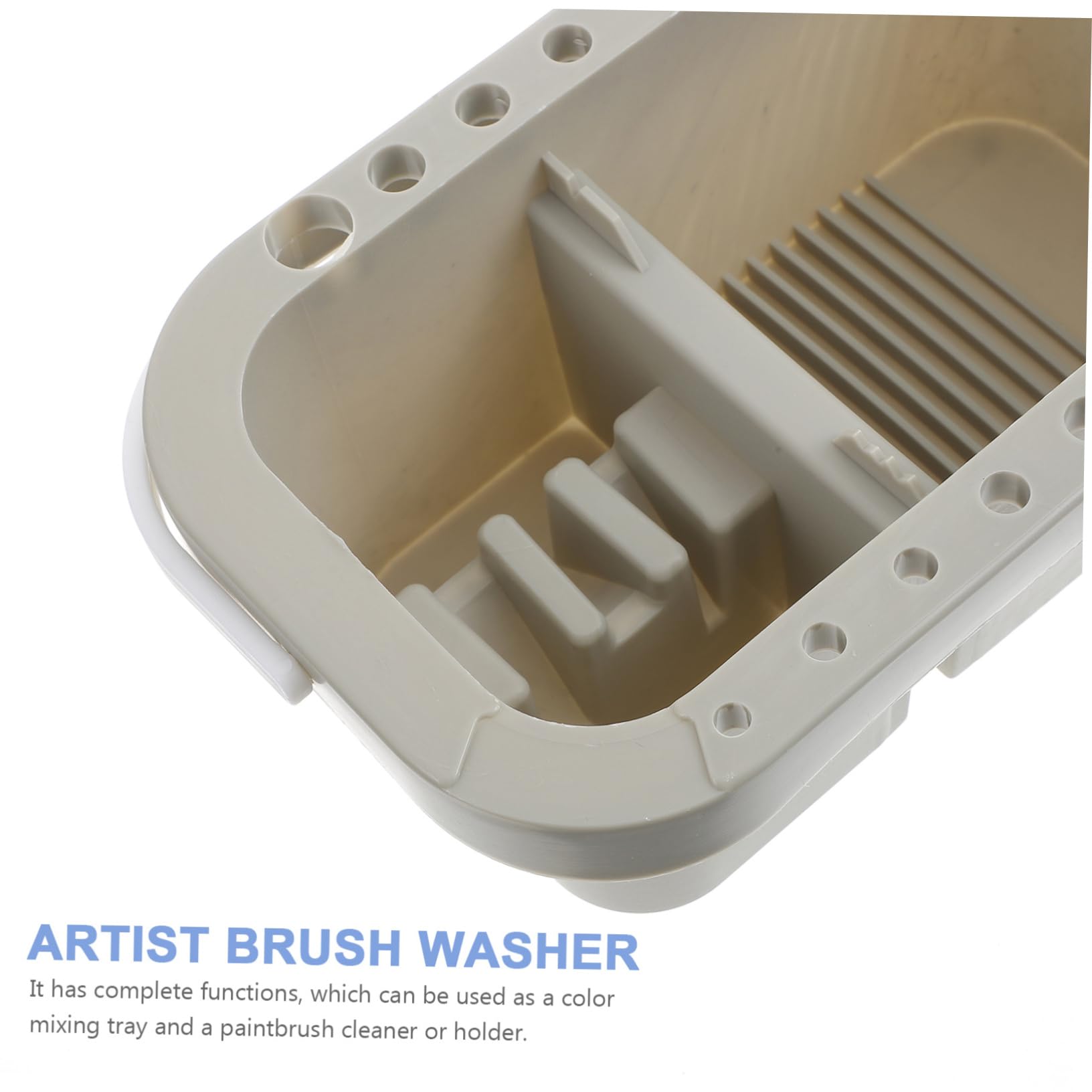 Portable Plastic Paint Brush Washer Cup - Art Brush Cleaning Bucket & Painting Tray for Artists - Perfect for Watercolor, Acrylic & Oil Painting Studios