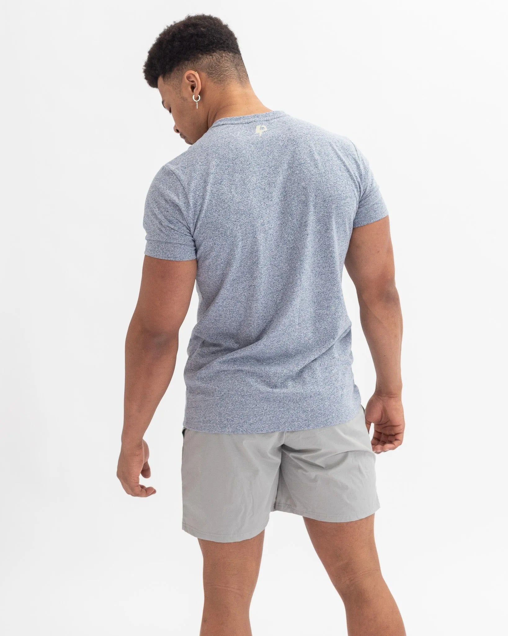 Powerlete Evolve Men's Workout Shorts - Light Grey Gym Training Shorts for Running, Basketball & Fitness
