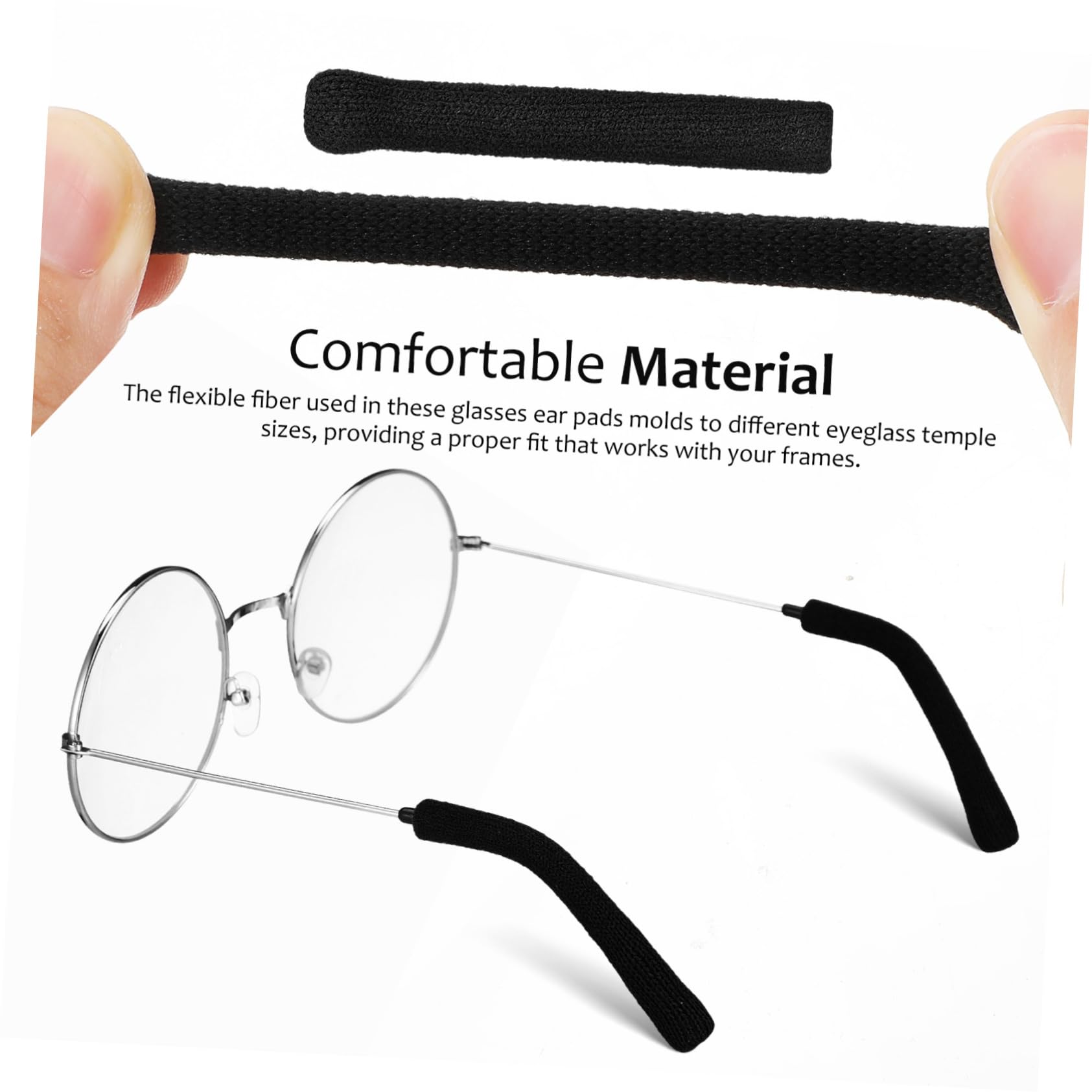 TOVINANNA 10 Pairs Anti-Slip Glasses Grips - Comfortable Behind the Ear Covers for Eyeglasses & Sunglasses - Soft Silicone Ear Pads Accessories - Perfect for Reading, Driving & Daily Wear