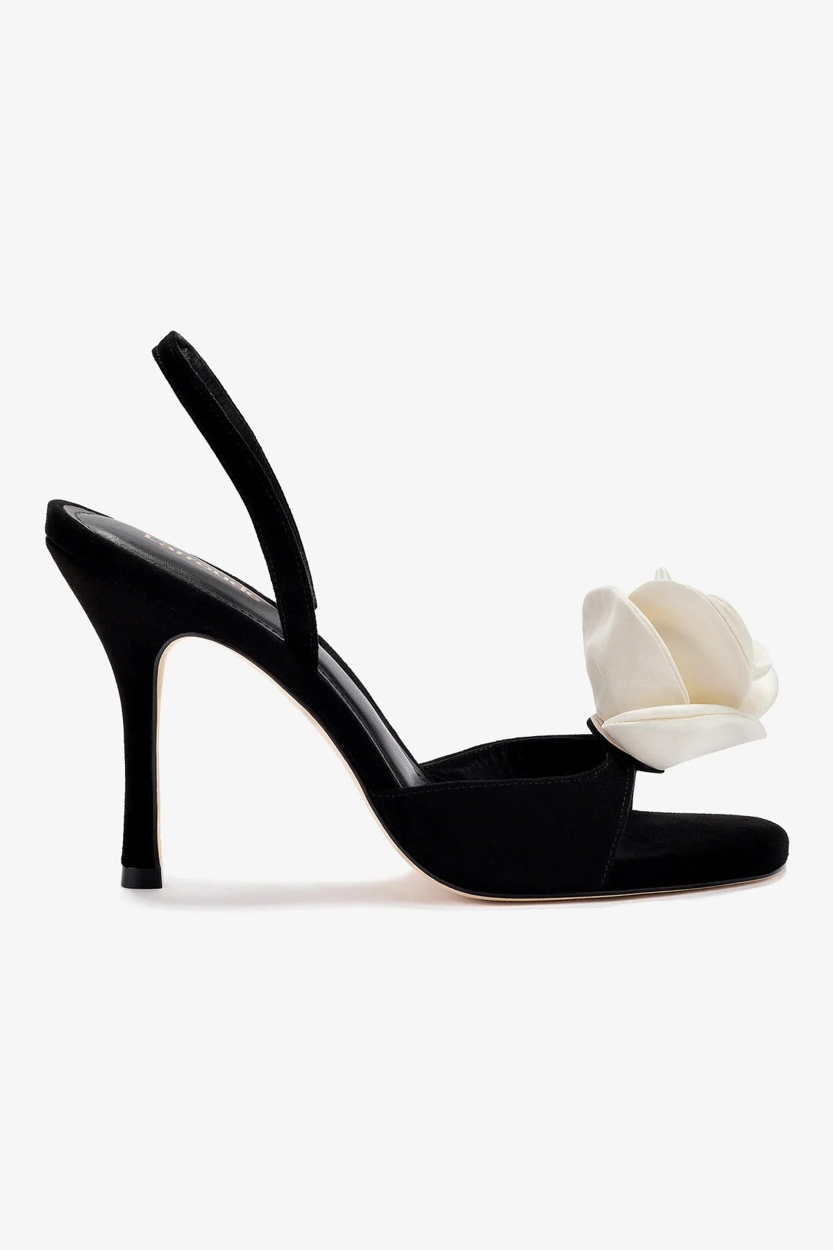 Salma Sandal - Black Suede & Ivory Satin Women's Dress Sandals | Perfect for Weddings, Parties & Special Occasions
