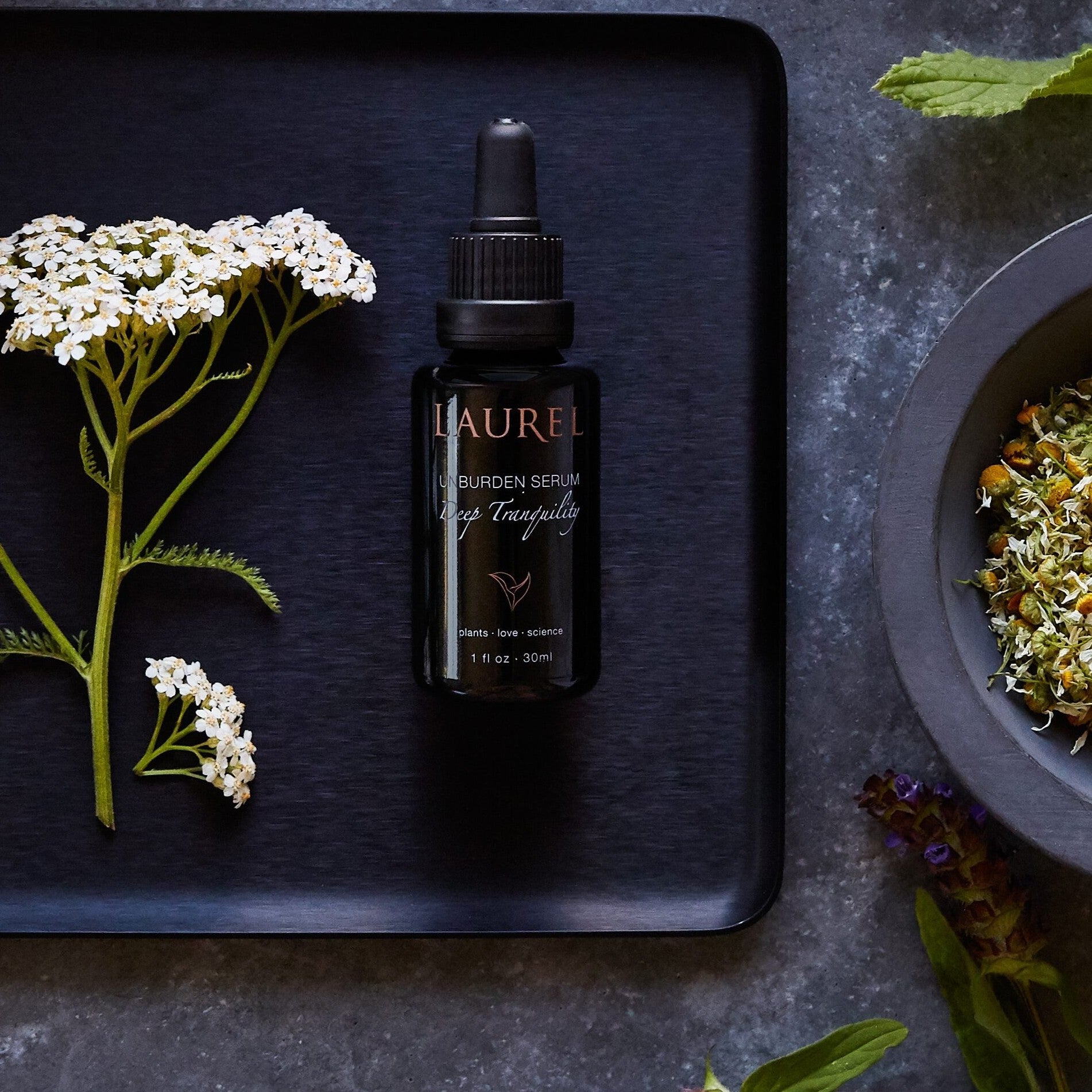 Laurel Unburden Serum Deep Tranquility - Soothing Facial Serum for Stress Relief & Skin Hydration | Perfect for Nighttime Skincare & Relaxation Routine