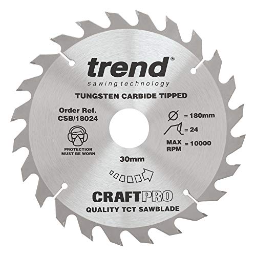 Premium CSB/18024 Craft Saw Blade 180mm x 24 Teeth x 30mm - High Precision Woodworking Tool for DIY Projects, Carpentry, and Home Renovation