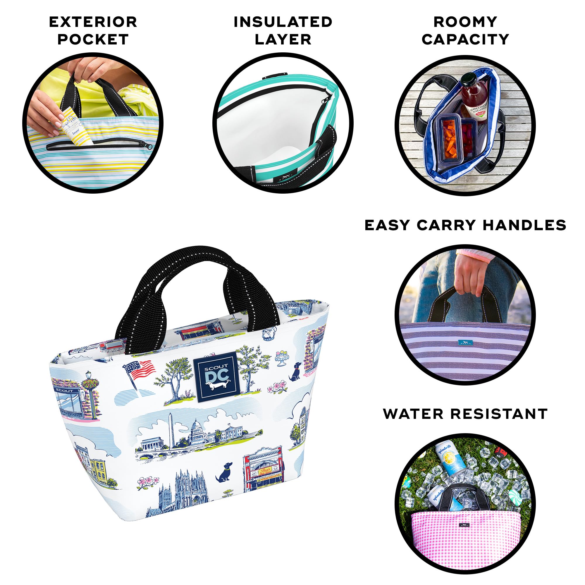 Scout Nooner Insulated Lunch Box - Lightweight Cooler Bag with Exterior Zip Pocket for Women | Perfect for Work, School, Picnics & Beach Outings