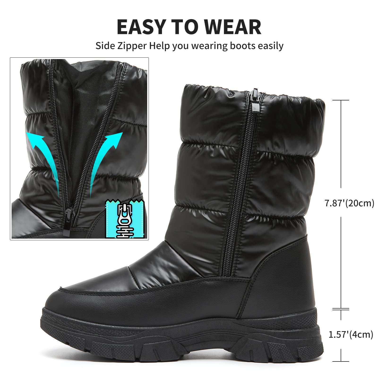 FRACORA Women's Winter Snow Boots - Fur Lined Mid Calf Warm Slip On Boots for Women | Waterproof & Comfortable for Snowy Weather, Outdoor Activities & Casual Wear