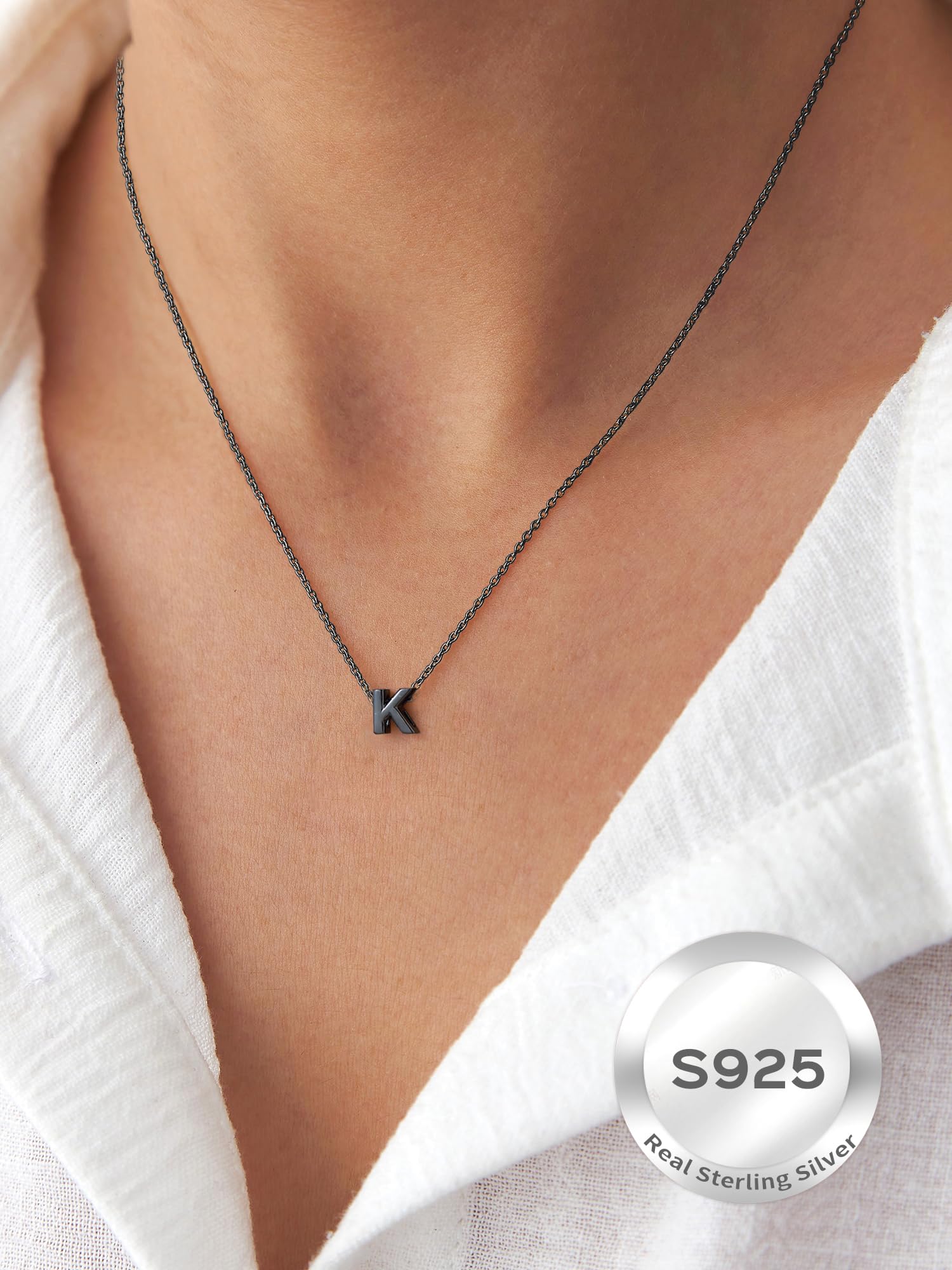 ChicSilver 925 Sterling Silver Initial Necklace for Women - Personalized Dainty Letter Pendant Jewelry with Gift Box - Perfect for Birthdays, Anniversaries & Everyday Elegance