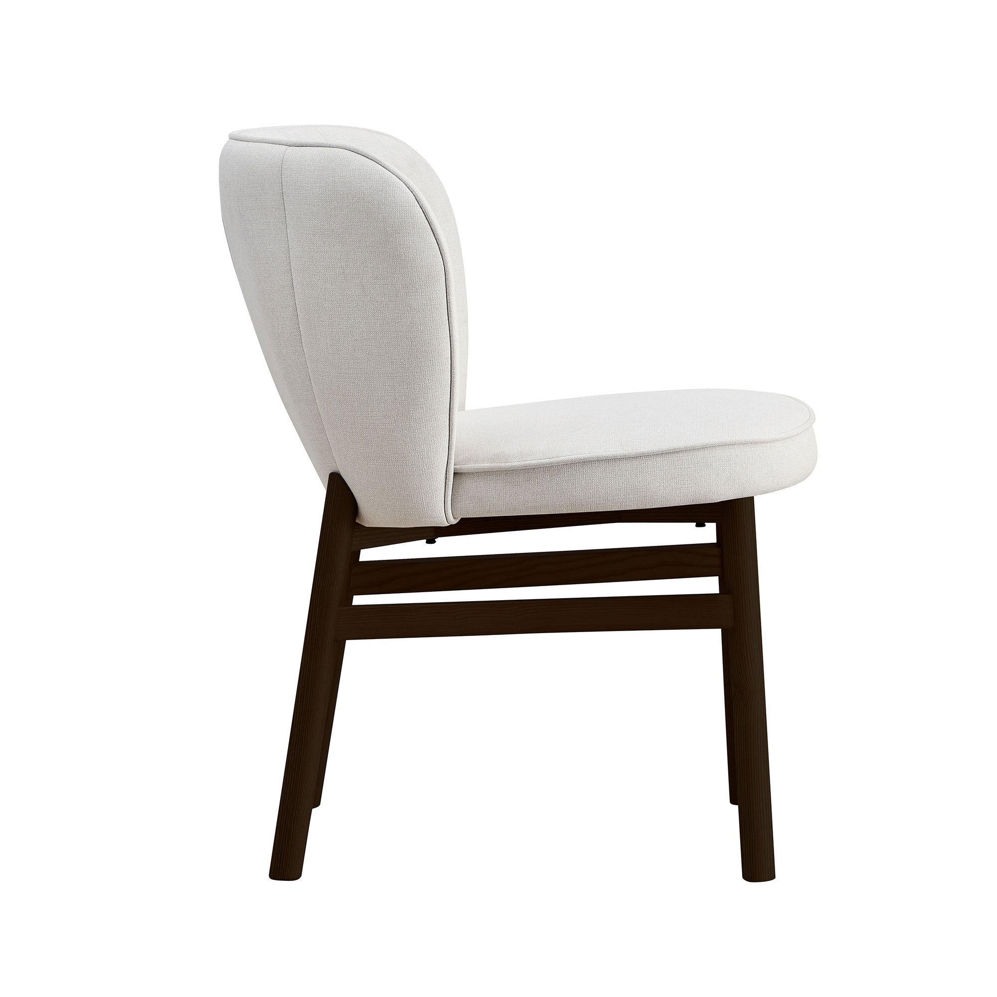 1 PC Wooden Frame Upholstered Shell Dining Chair - Modern Armless Kitchen & Living Room Chair - Comfortable Restaurant Seating for Home Dining & Cafe Use