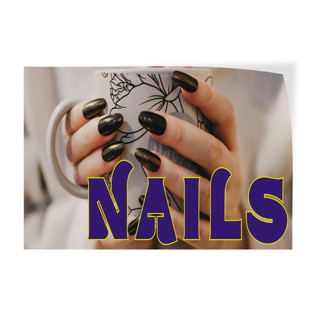 #3 Indoor Store Sign Vinyl Decal Sticker - 8 Inch Self-Adhesive Nail Salon Wall Decor for Retail Shops, Boutiques & Beauty Salons