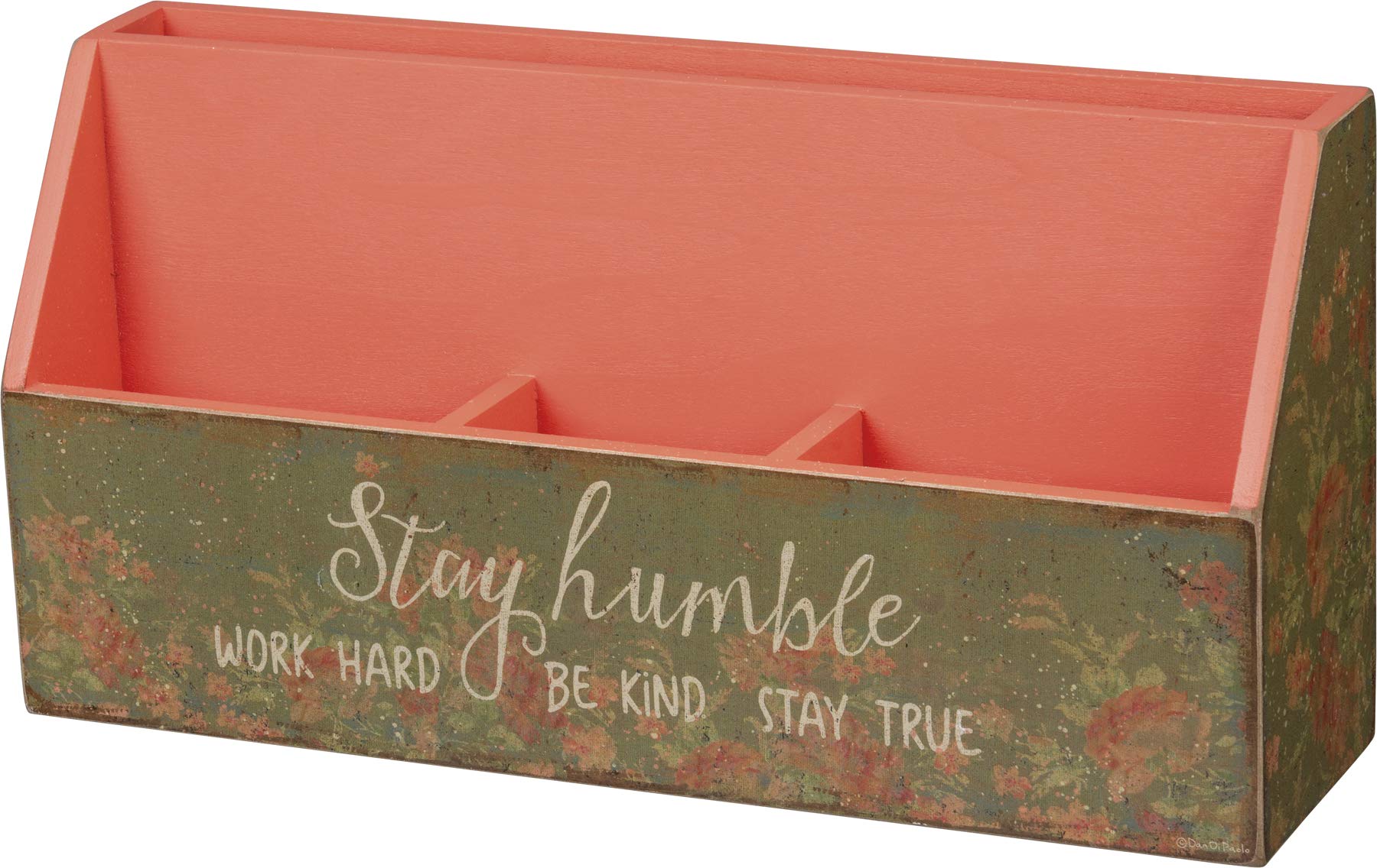 Premium Wooden Desk Organizer - Stay Humble Work Hard Motivational Office Supplies for Home & Office Workspace Organization | Perfect for Desk Accessories, Stationery Storage, and Productivity Enhancement