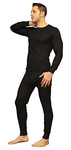 Men's Soft Cotton Waffle Thermal Underwear Set - Long Johns Base Layer with Fly Opening | Warm Winter Thermal Wear for Outdoor Activities, Skiing & Cold Weather