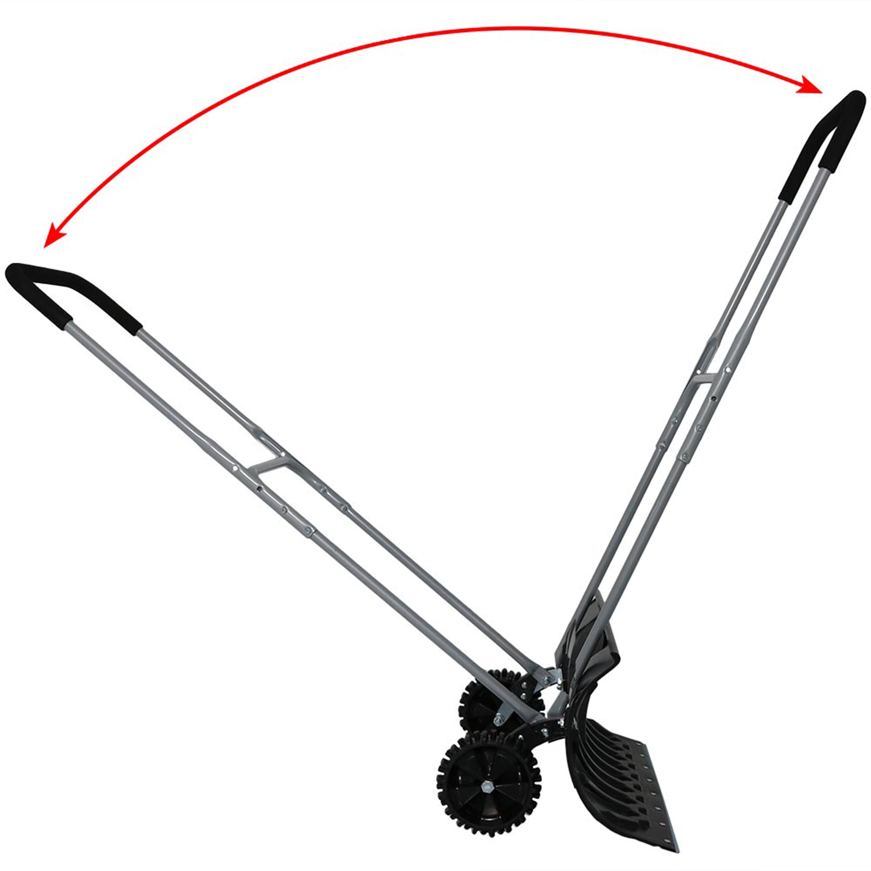 Heavy Duty Snow Shovel with Wheels - Adjustable Handle for Easy Snow Removal - Ideal for Driveways, Sidewalks & Winter Storms