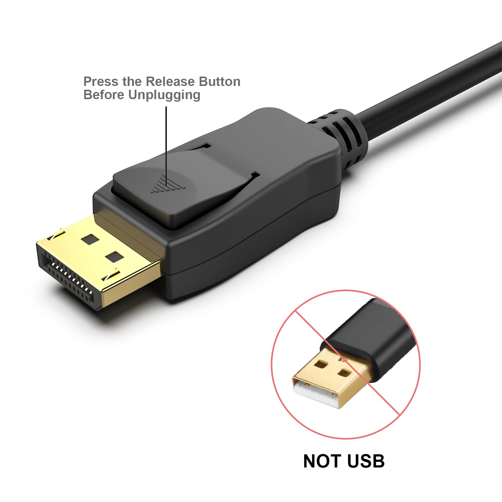 BENFEI 3ft DisplayPort to DisplayPort Cable (DP to DP Male to Male) - Gold-Plated 8K@60Hz, 4K@144Hz, 2K@240Hz - Compatible with Lenovo, Dell, HP, ASUS Monitors & PCs - Perfect for Gaming, Video Editing & Multi-Screen Setup