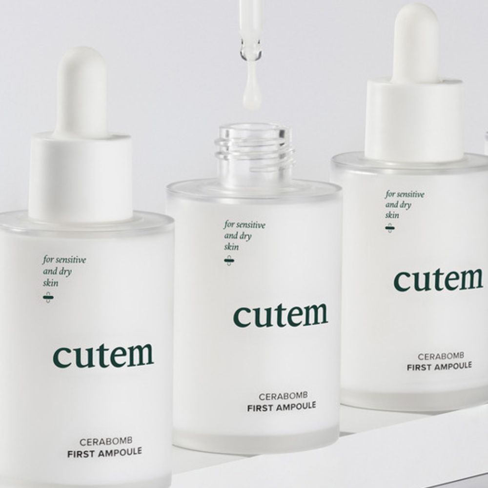 CuteM Cerabomb First Ampoule 50ml/100ml - Hydrating Facial Serum for Dry Skin | Korean Skincare for Night & Day Use