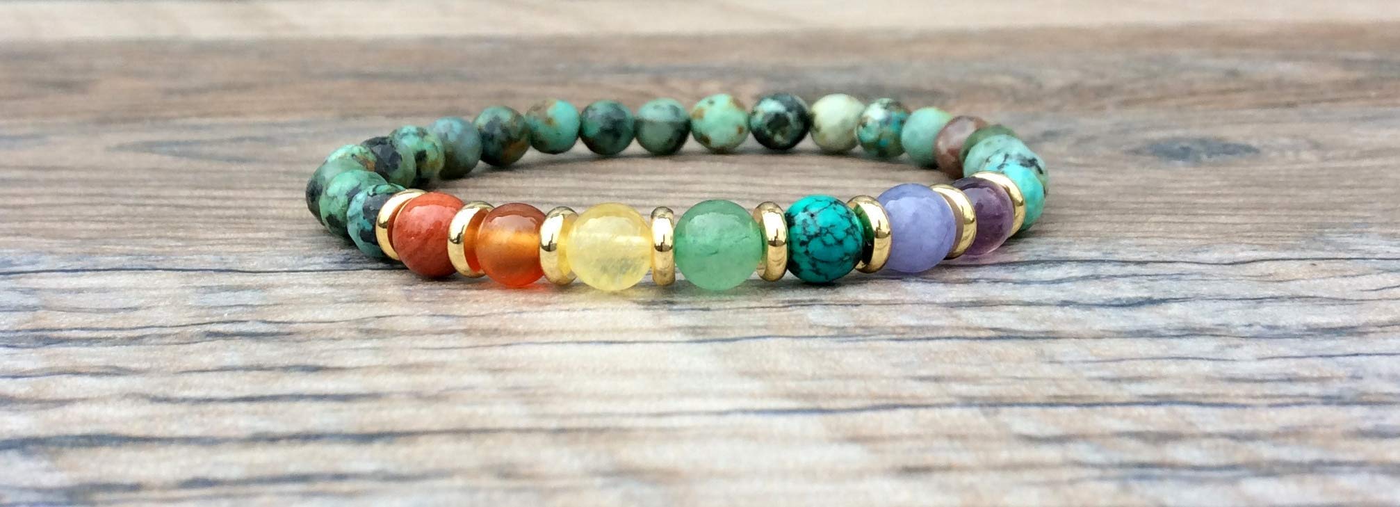 African Turquoise Chakra Anklet - Seven Chakras Healing Bracelet for Yoga, Meditation & Spiritual Balance | Perfect for Yoga Practice, Meditation Sessions & Energy Healing