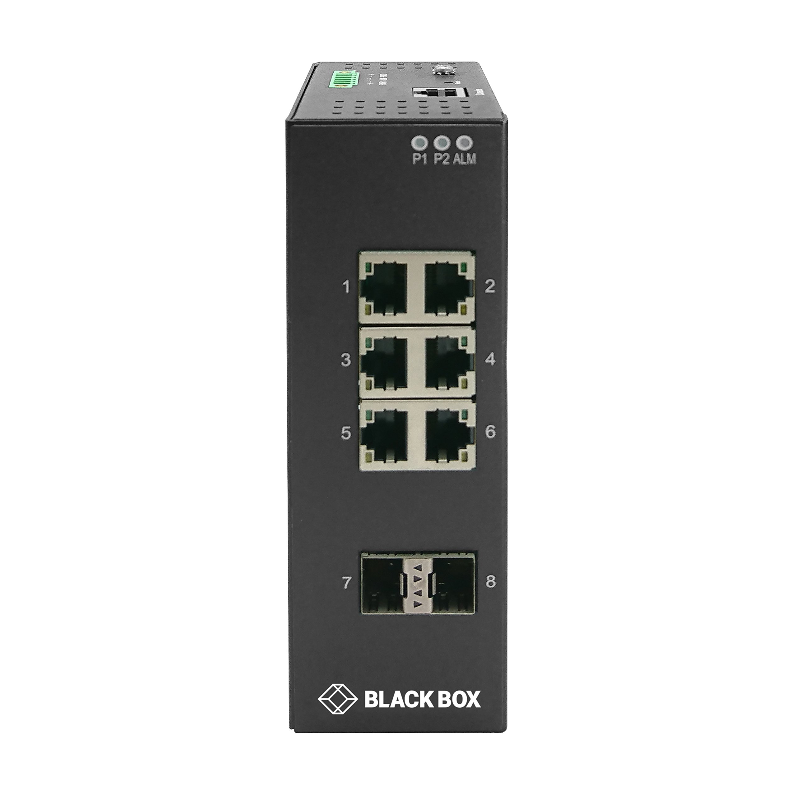 Industrial Gigabit Ethernet Managed L2+ Switch - 6 Ports, TAA Compliant, Layer 2 Supported - Modular Design for Twisted Pair & Fiber Optic - Wall & DIN Rail Mountable - 1 Year Warranty - Ideal for Factory Automation & Network Infrastructure