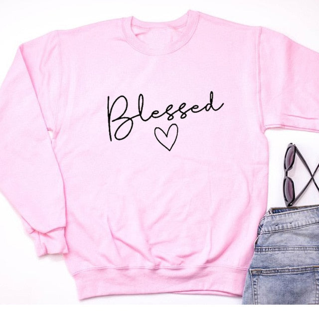 Blessed Heart Sweatshirt | MRK X Collection | Cozy Pullover for Women | Perfect for Casual Wear & Gift Giving