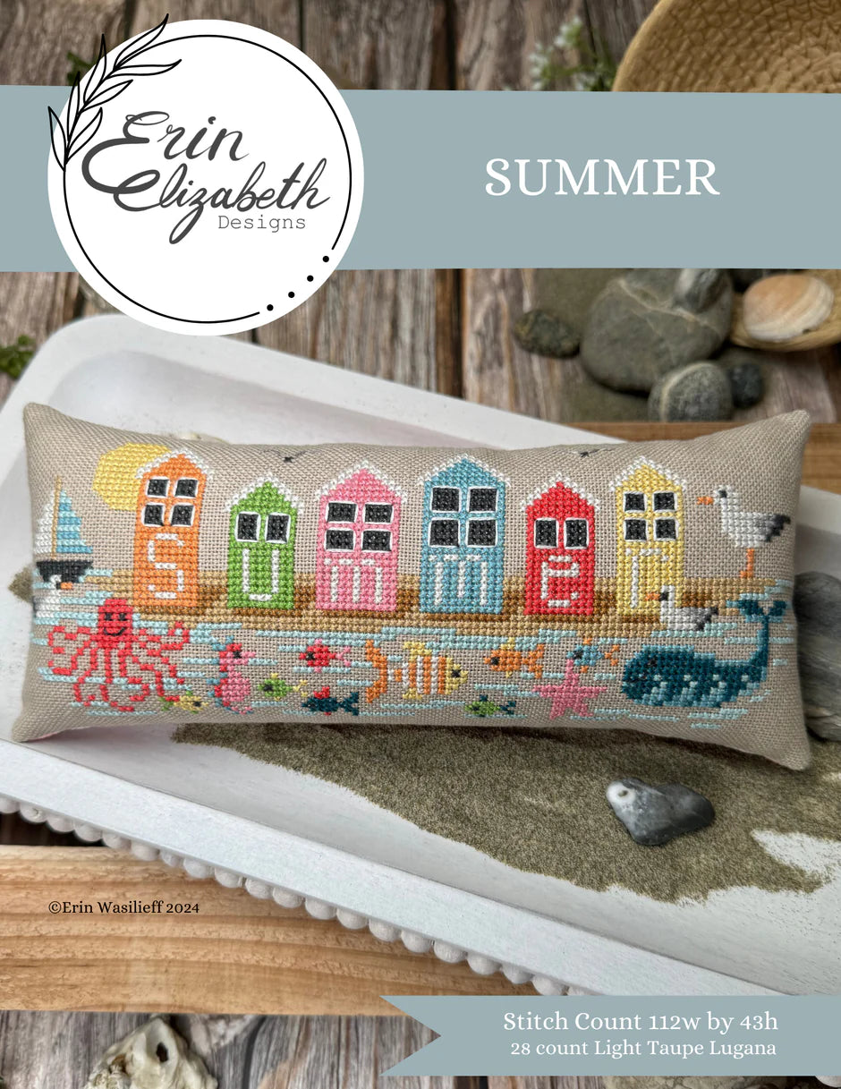 Summer Cross Stitch Pattern Kit - Floral & Beach Designs for DIY Embroidery Projects - Perfect for Home Decor, Gifts & Relaxation