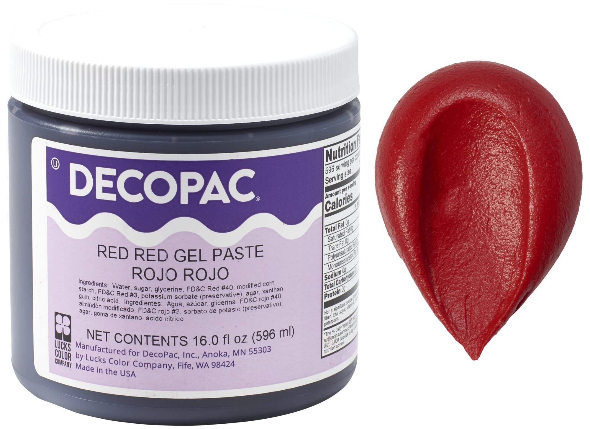 DecoPac Red Food Coloring Paste - 16oz Vibrant & Intense USA-Made Food Color for Baking, Cake Decorating, Icing & Fondant | Professional Baker Supplies
