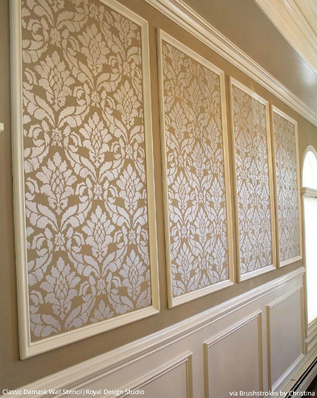 Classic Damask Stencil for DIY Home Decor, Wall Painting, and Furniture Upcycling | Reusable Decorative Template for Crafts and Art Projects
