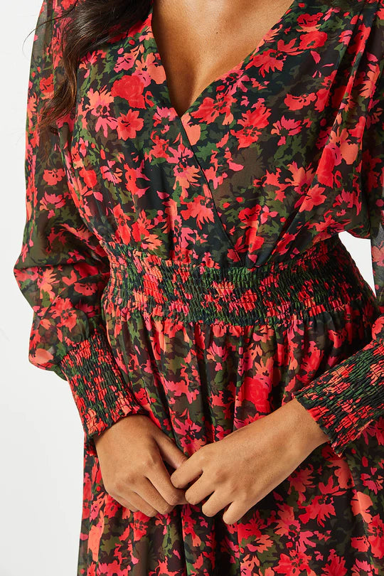 Ozzie Women's Long Maxi Dress - Flowy Red Summer Dress for Beach, Vacation & Casual Wear