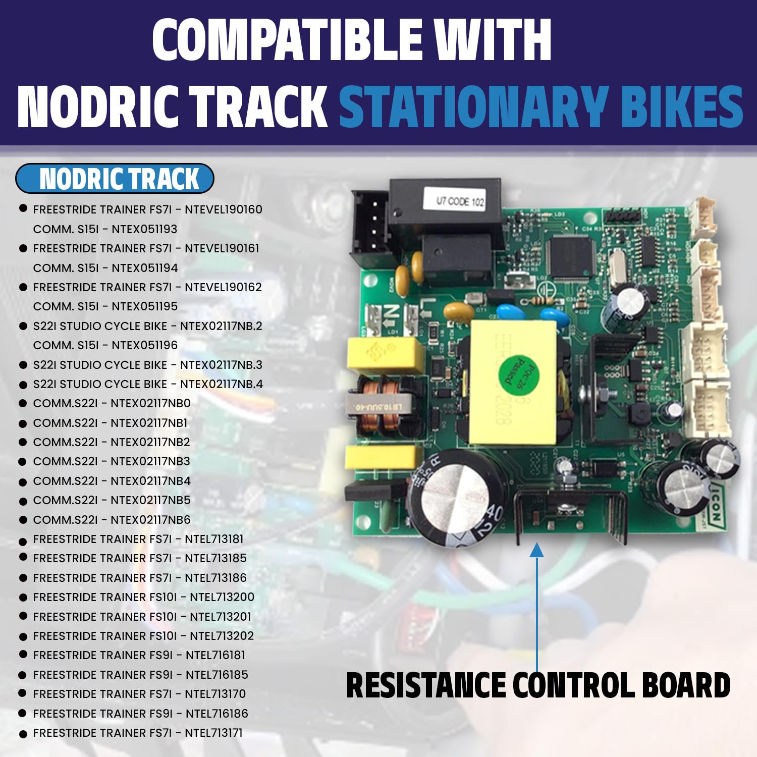 H.F Exchange Lower Motor Control Board Controller 412766 - Compatible with Stationary Exercise Bike Parts - Perfect for Gym Equipment Repair & Home Workout Maintenance