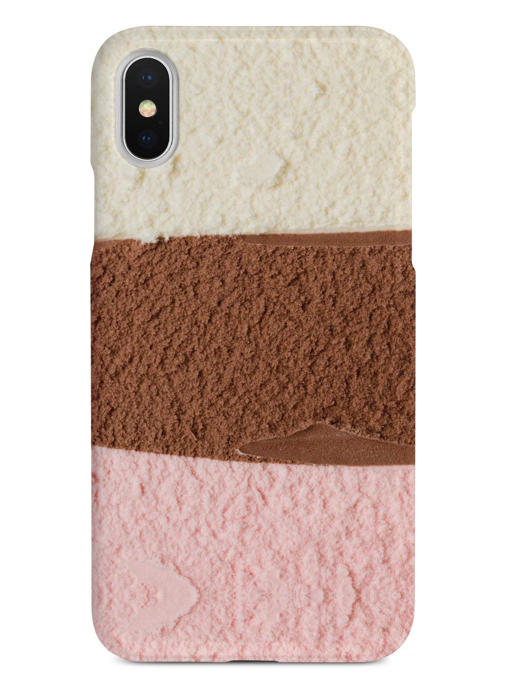 Inspired Cases - Premium 3D Textured Protective Phone Case for Apple iPhone Xs Max - Neapolitan Ice Cream Design - Shockproof & Slim Fit - Perfect for Everyday Use, Travel, and Outdoor Activities
