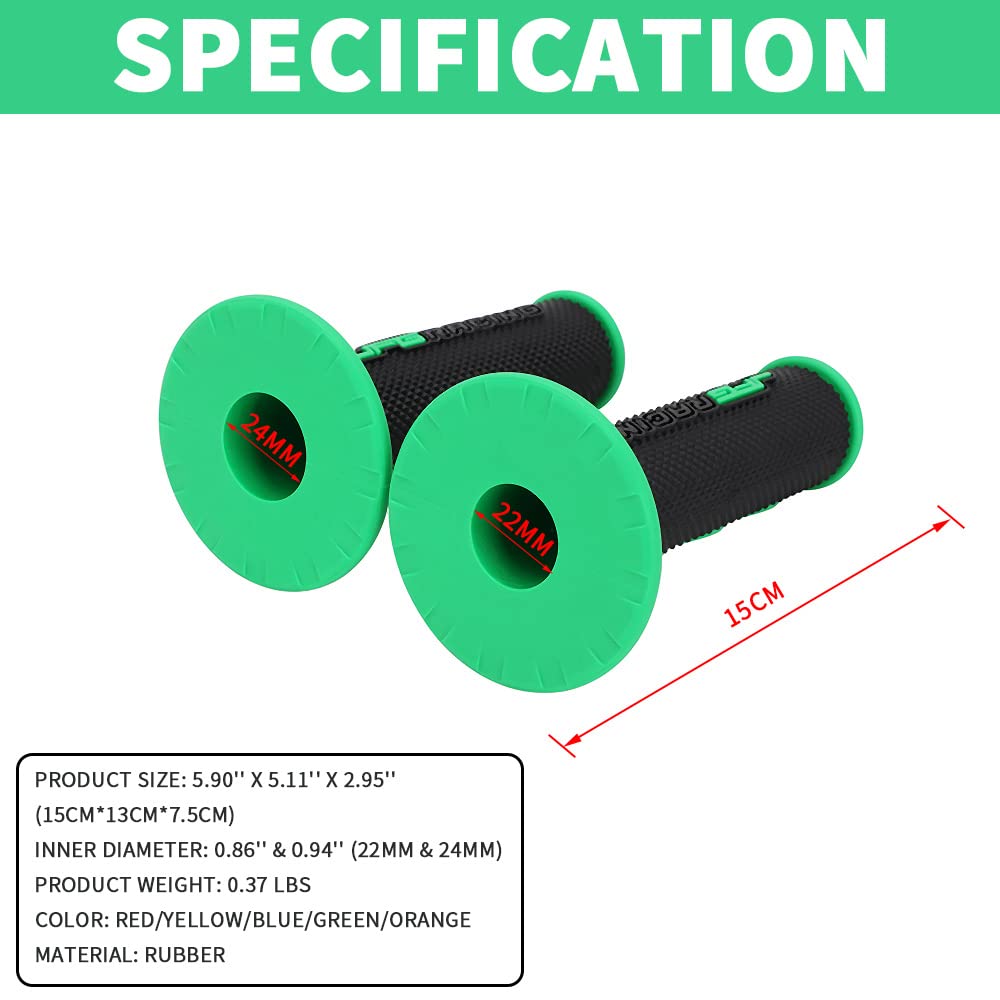 JFG RACING Dirt Bike Handlebar Grips & Cross Bar Pad Kit - 7.87