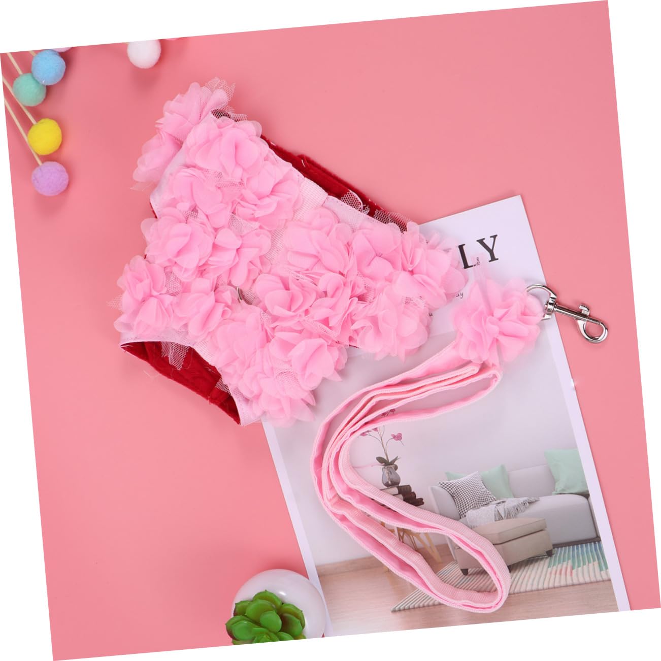 3 Pack Dog Rope Skin Tape - Adjustable Pet Leash for Small Dogs, Bichon Frisé Collar Accessory in Pink | Perfect for Walking, Training & Fashion Outfits