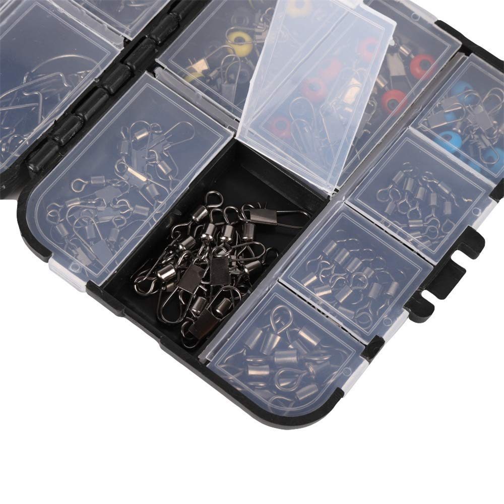 2-Piece Fishing Gadgets Set - Sea Fishing Hooks, Swivels, Plumb Bob & Small Accessories Kit for Saltwater & Freshwater Angling - Perfect for Boat, Pier & Shore Fishing