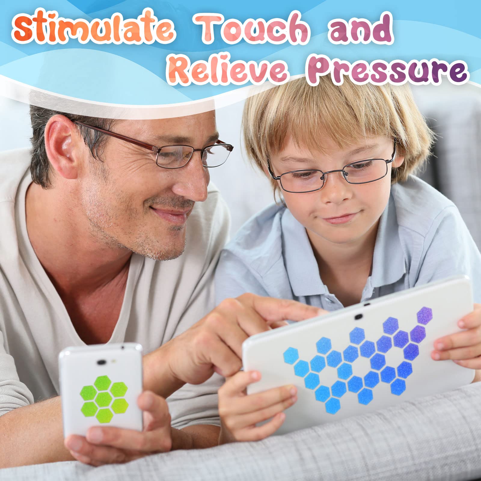 18-Piece Anxiety Sensory Stickers - Textured Anti-Stress Tactile Strips for Adults - Rough Sensory Adhesives for Desk & Office Use - Fresh Style Design for Calming Focus & Anxiety Relief