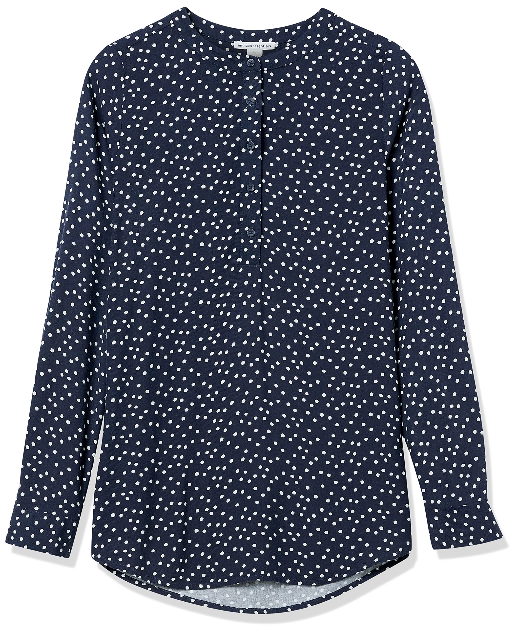 Amazon Essentials Women's Long-Sleeve Woven Blouse - Comfortable Stretch Button Down Shirt for Work & Office, Casual Outfits & Business Attire