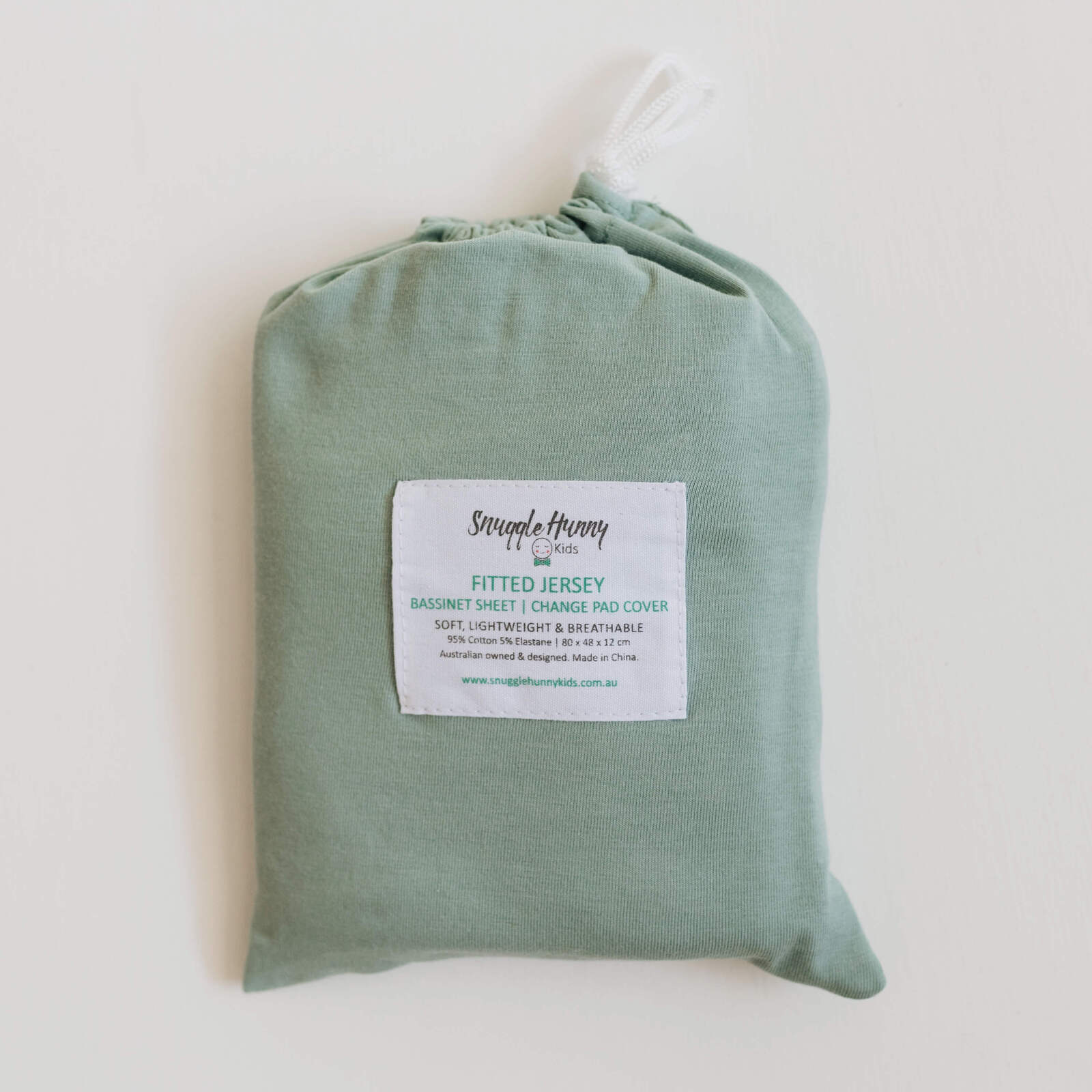 Snuggle Hunny Bassinet Sheet & Change Pad Cover - Soft & Breathable Sage Green - Perfect for Nursery, Baby Crib & Travel Crib Accessories