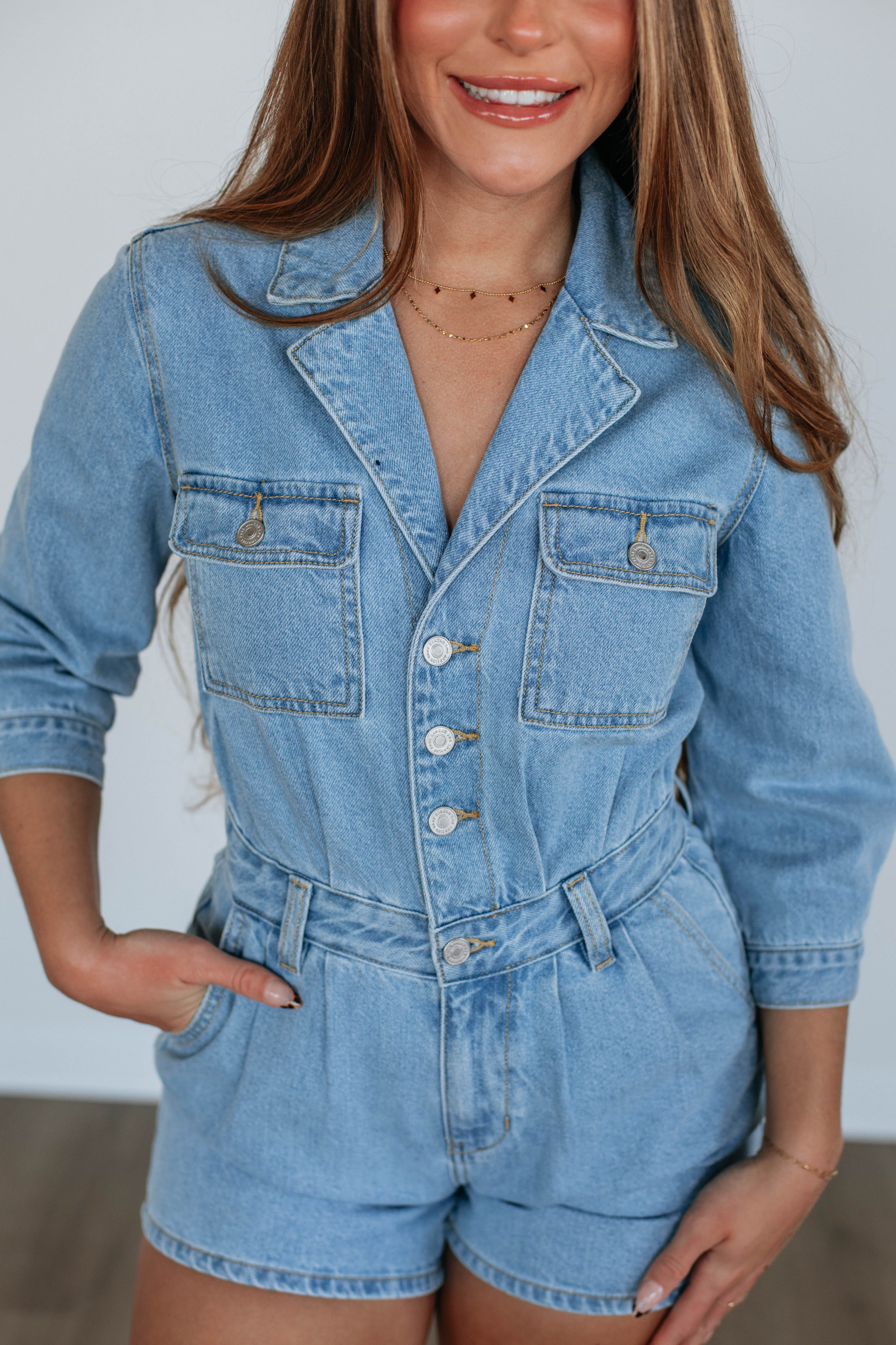 Bellamy Denim Romper for Women - Stylish Jumpsuit with Pockets | Perfect for Casual Outings, Summer Parties & Weekend Getaways