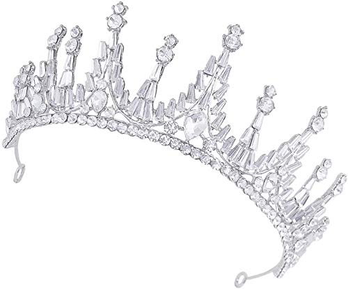 ONOTEC Silver Crystal Rhinestone Diadem Crown for Women - Elegant Princess Headband for Birthday, Wedding, Bridesmaid, Prom & Pageant - Perfect Gift for Girls & Women | Great for Parties, Photo Shoots & Special Occasions