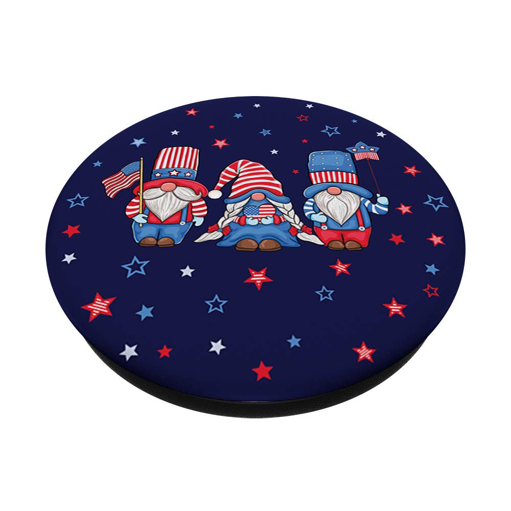 Patriotic 4th of July Gnomes with American Flag Design - Swappable PopGrip for Phones & Tablets - Perfect for Independence Day Decorations & Everyday Use