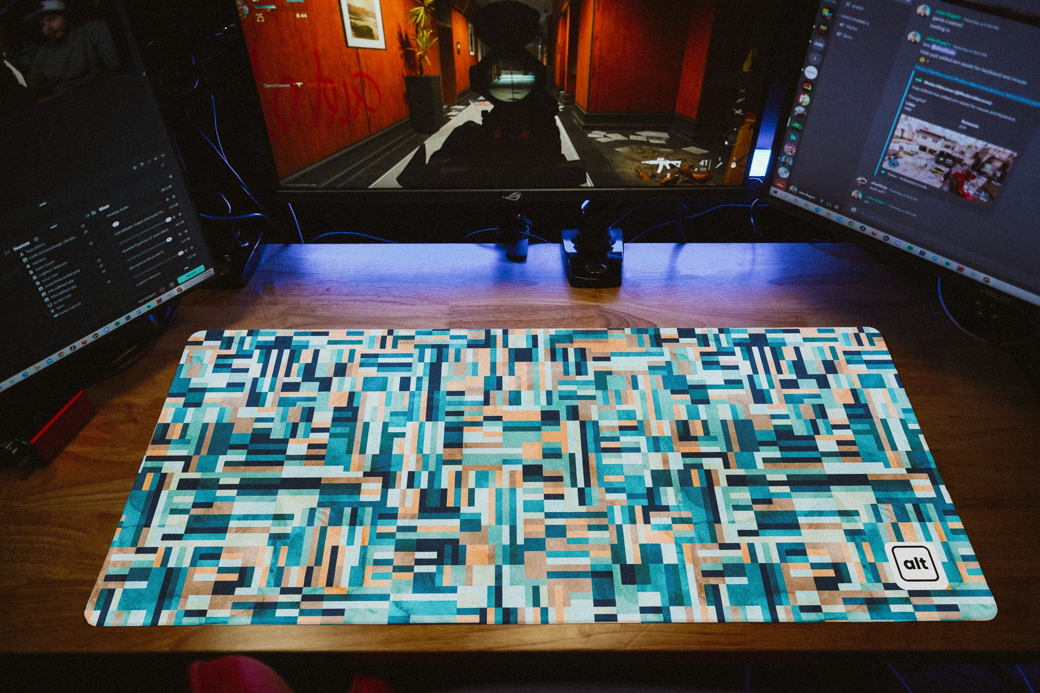 Premium Blue Maze Design Gaming Mouse Pad - Non-Slip Rubber Base, Smooth Surface for PC & Laptop - Perfect for Office, Gaming & Graphic Design
