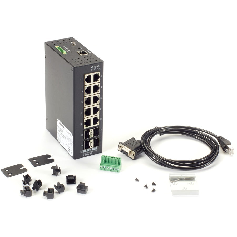 14 Port Industrial Gigabit Ethernet Switch - Managed, Extreme Temperature Resistant for Harsh Environments - Ideal for Factory Automation, Outdoor Networks & Data Centers