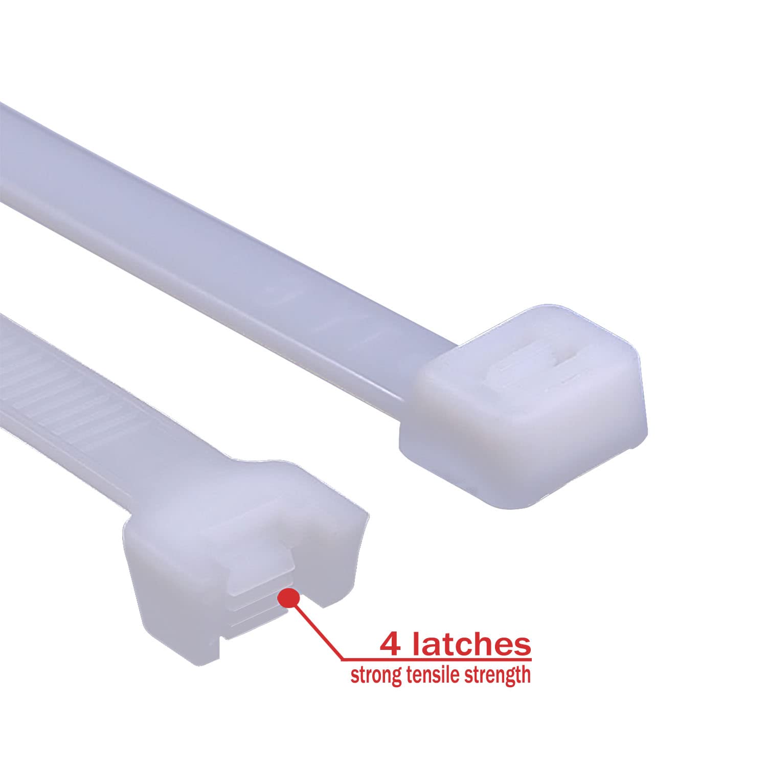 Heavy Duty 16 Inch White Zip Ties - 120 Lbs Tensile Strength Self-Locking Cable Ties (Pack of 50) for Industrial, Home & Outdoor Use - Secure Wires, Organize Cables, Bundle Tools & Gardening