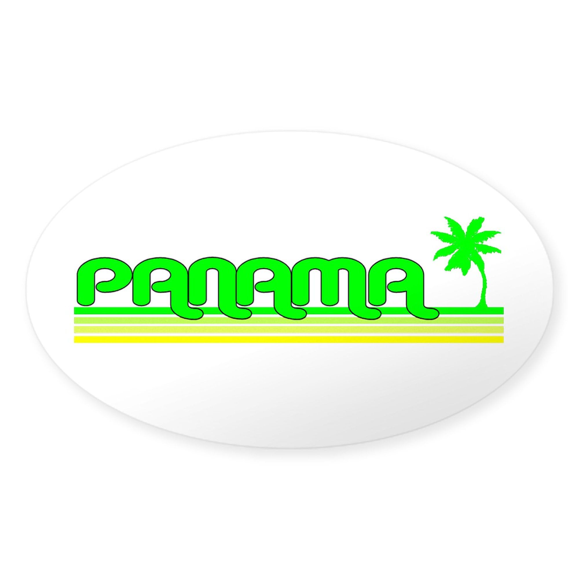 Panama Oval Car Bumper Sticker - Durable Vinyl Decal for Cars & Laptops