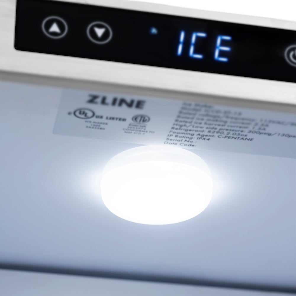 ZLINE Autograph Edition 15 Inch Built-In Ice Maker with Drain Pump - Stainless Steel Panel Ready Door & Matte Black Handle - Commercial Grade for Home Bars, Restaurants, and Entertaining Spaces (IGMDPZ 15 MB)