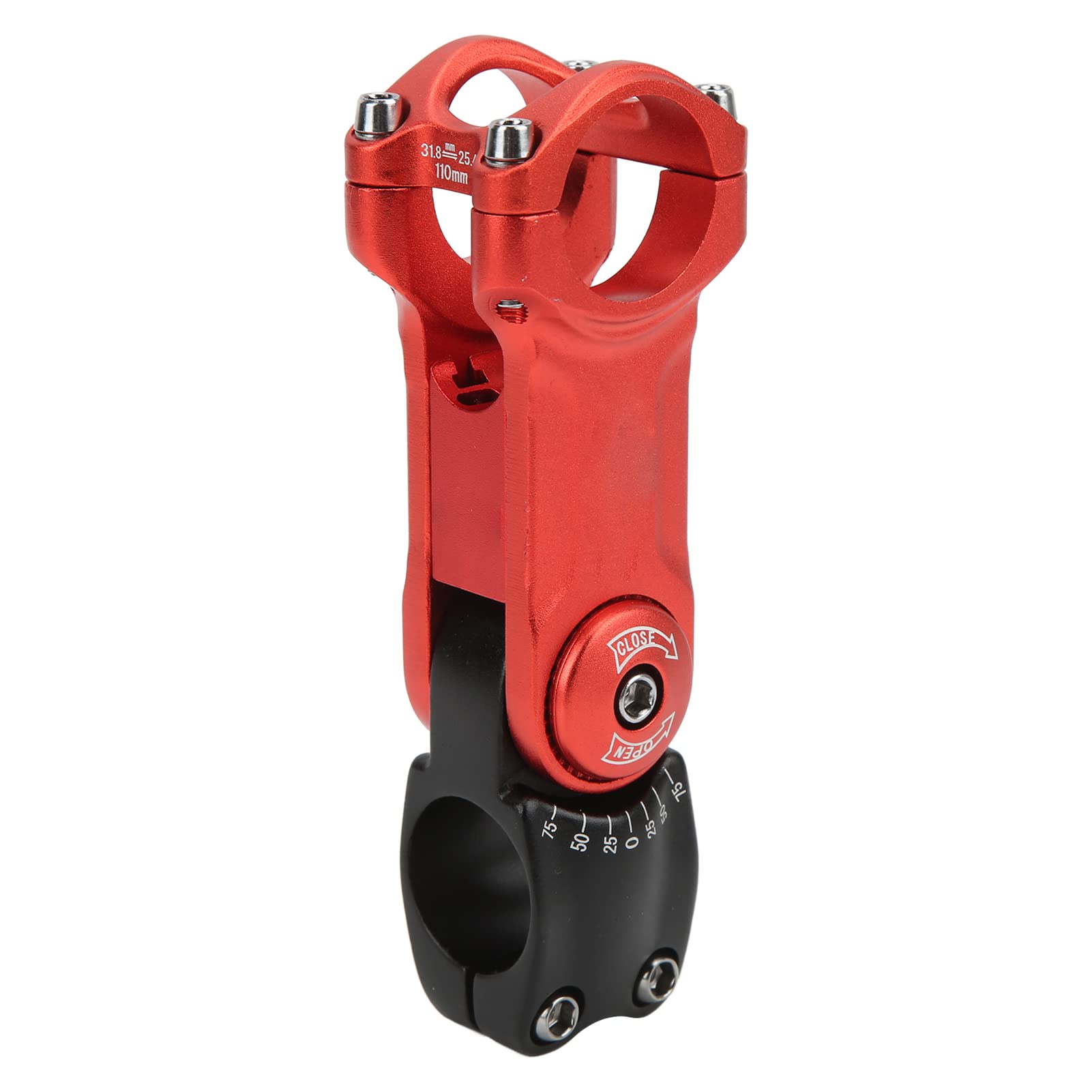 Alomejor Adjustable CNC Machined Bike Handlebar Stem - Hollow Design for Mountain & Road Bikes (Red/Black) | Perfect for Commuting, Trail Riding & Performance Cycling