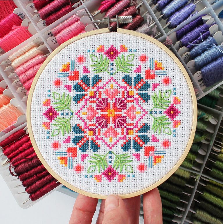 Midnight Marigold Cross Stitch Kit for Beginners - Complete Embroidery Set with Pattern, Thread & Needle - Perfect for DIY Home Decor & Gift Giving