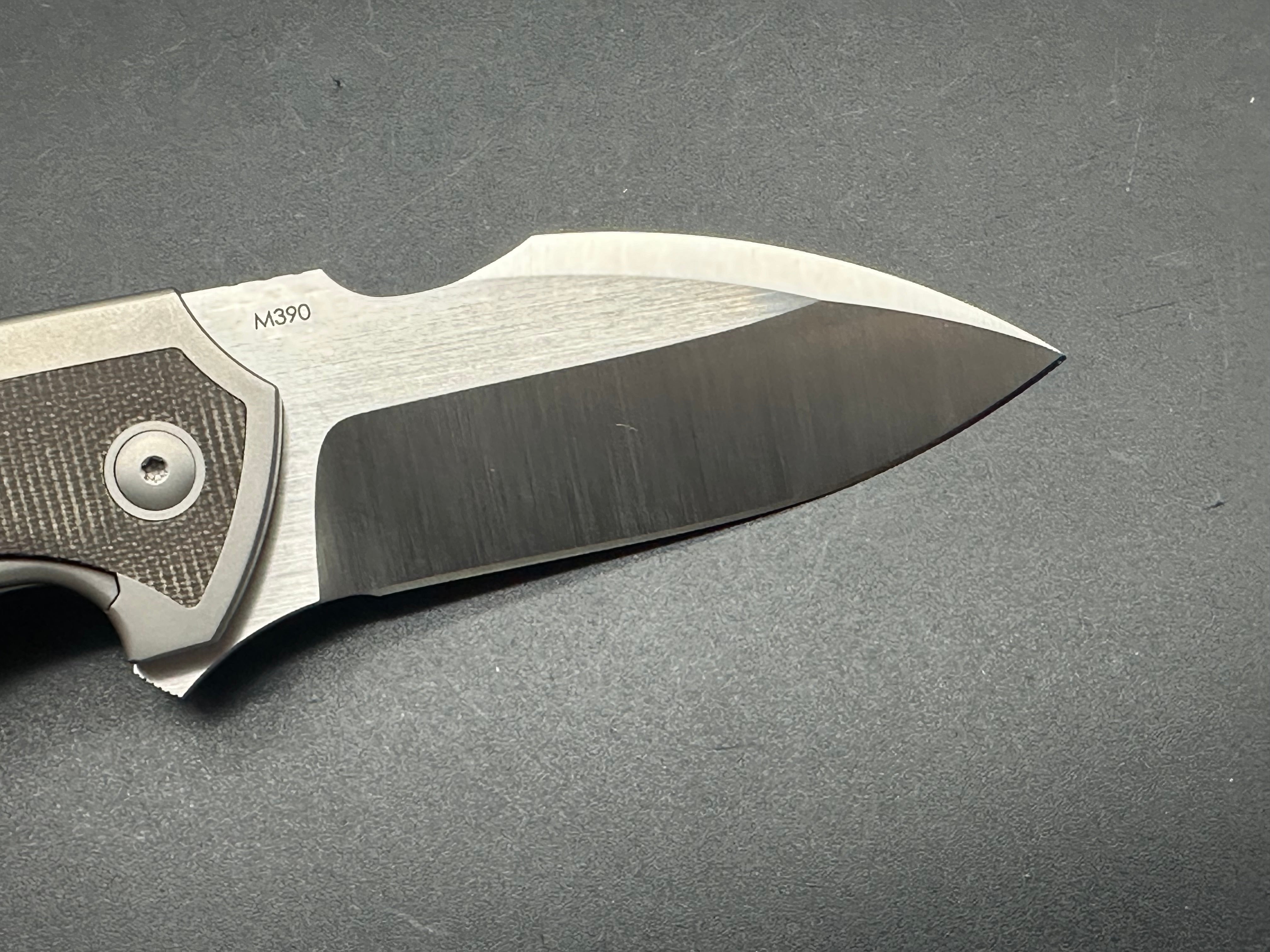 Burchtree Designs Euclid Green Micarta M390 Pocket Knife - High-Quality EDC Folding Knife for Outdoor, Camping, and Everyday Carry