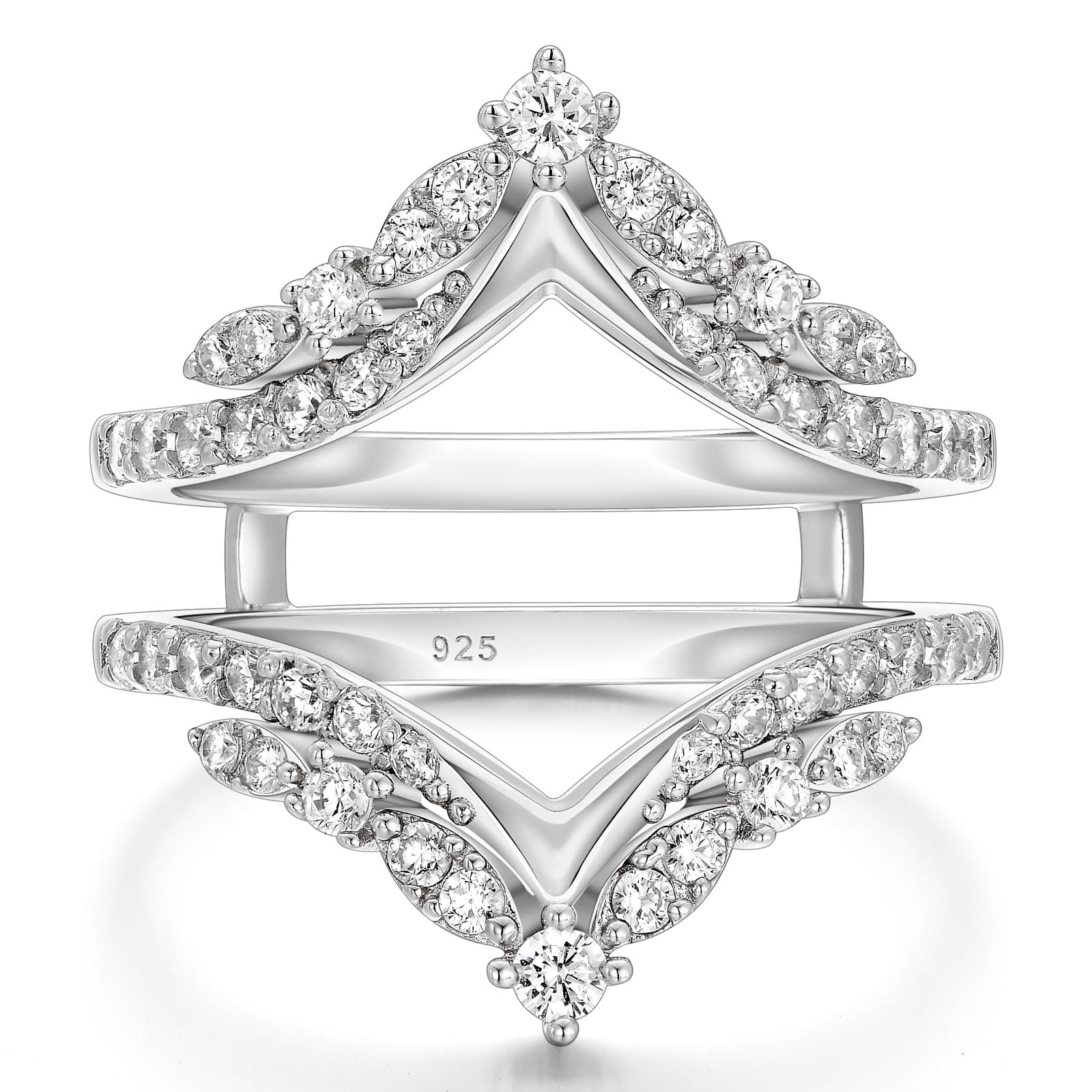 Vintage Ring Enhancer for Engagement Rings - Curved Wedding Band Guard Ring in 925 Sterling Silver, Sizes 5-10 | Perfect for Bridal Jewelry, Anniversary Gifts & Stackable Ring Sets
