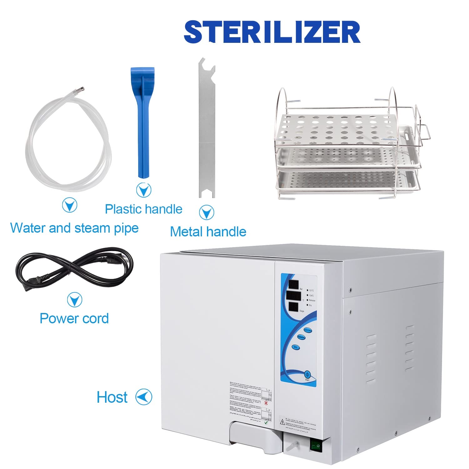 1100W 18L Class N Steam Sterilizer Autoclave - 2 Working Modes for Medical & Lab Equipment (STE-18-E) - Perfect for Dental Clinics, Hospitals & Laboratory Sterilization