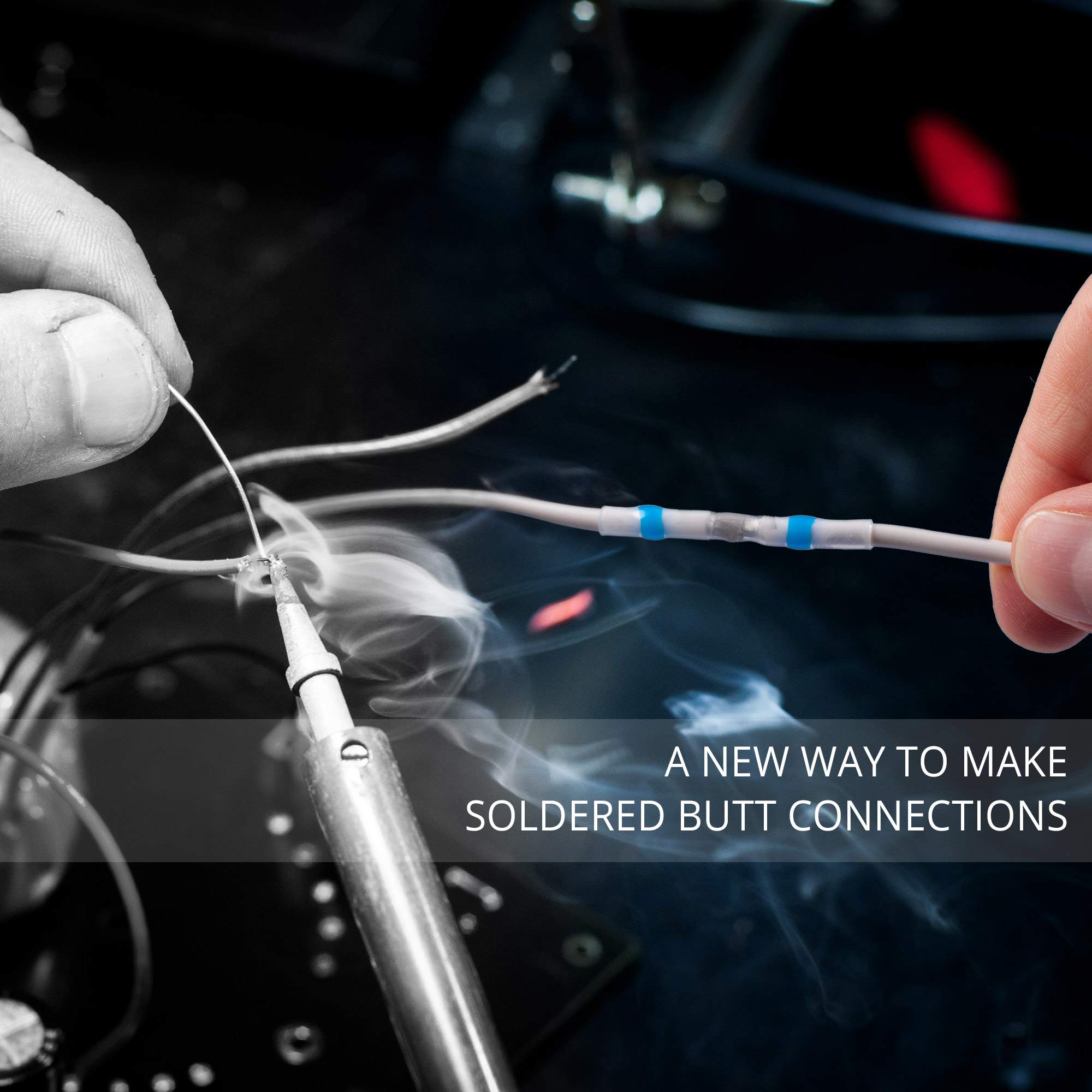 Wirefy 110 PCS Heat Shrink Solder Seal Wire Connectors Kit - Waterproof Self-Soldering Butt Connectors for 26-10 AWG Wires | Electrical, Marine & Automotive Wiring Repairs