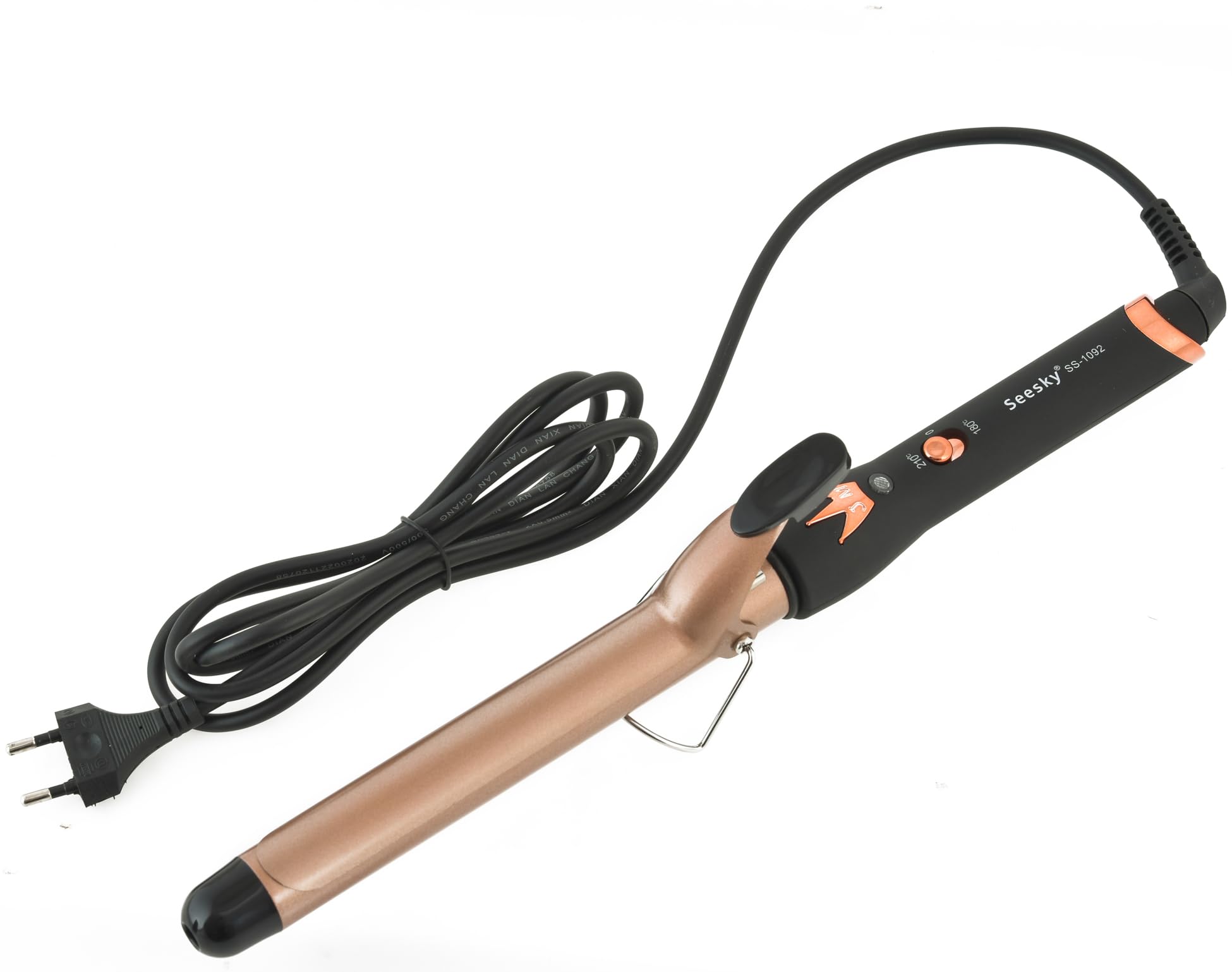 Seesky SS-1092 Professional 25mm Ceramic Hair Curling Iron with Smooth Glide Plates - Black | 1 Year Warranty | Perfect for Beach Waves, Salon-Style Curls & Everyday Hairstyling