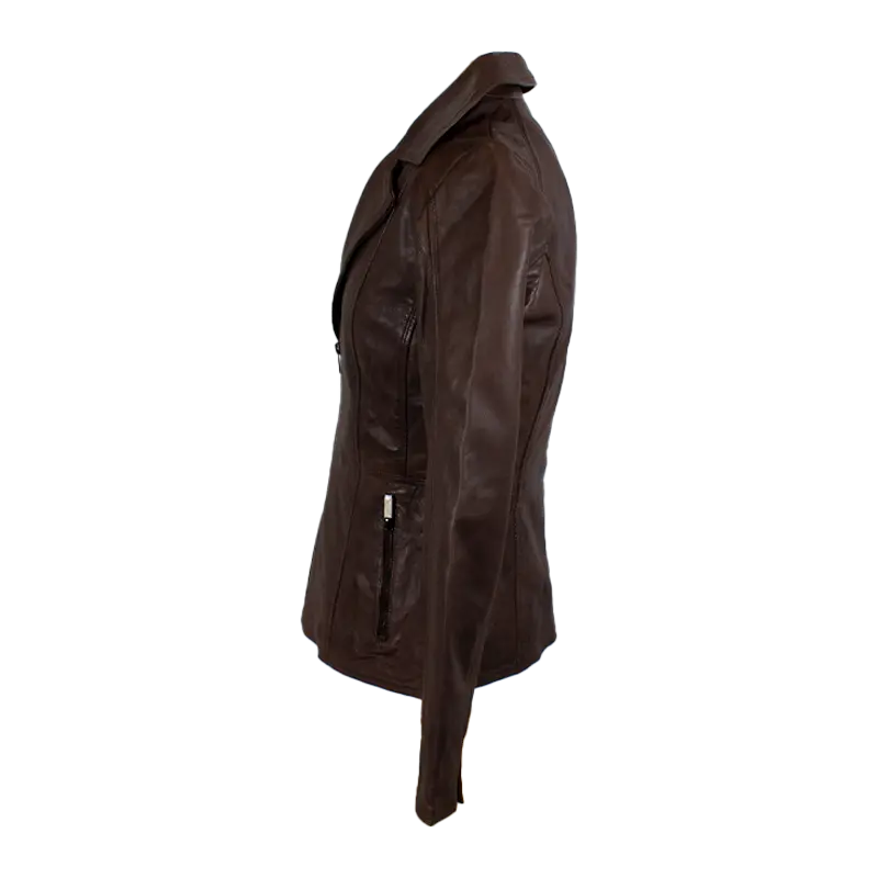 BOL Women's Classic Open Collar Leather Jacket – Stylish Faux Leather Motorcycle Jacket for Casual Outfits & Fall Fashion