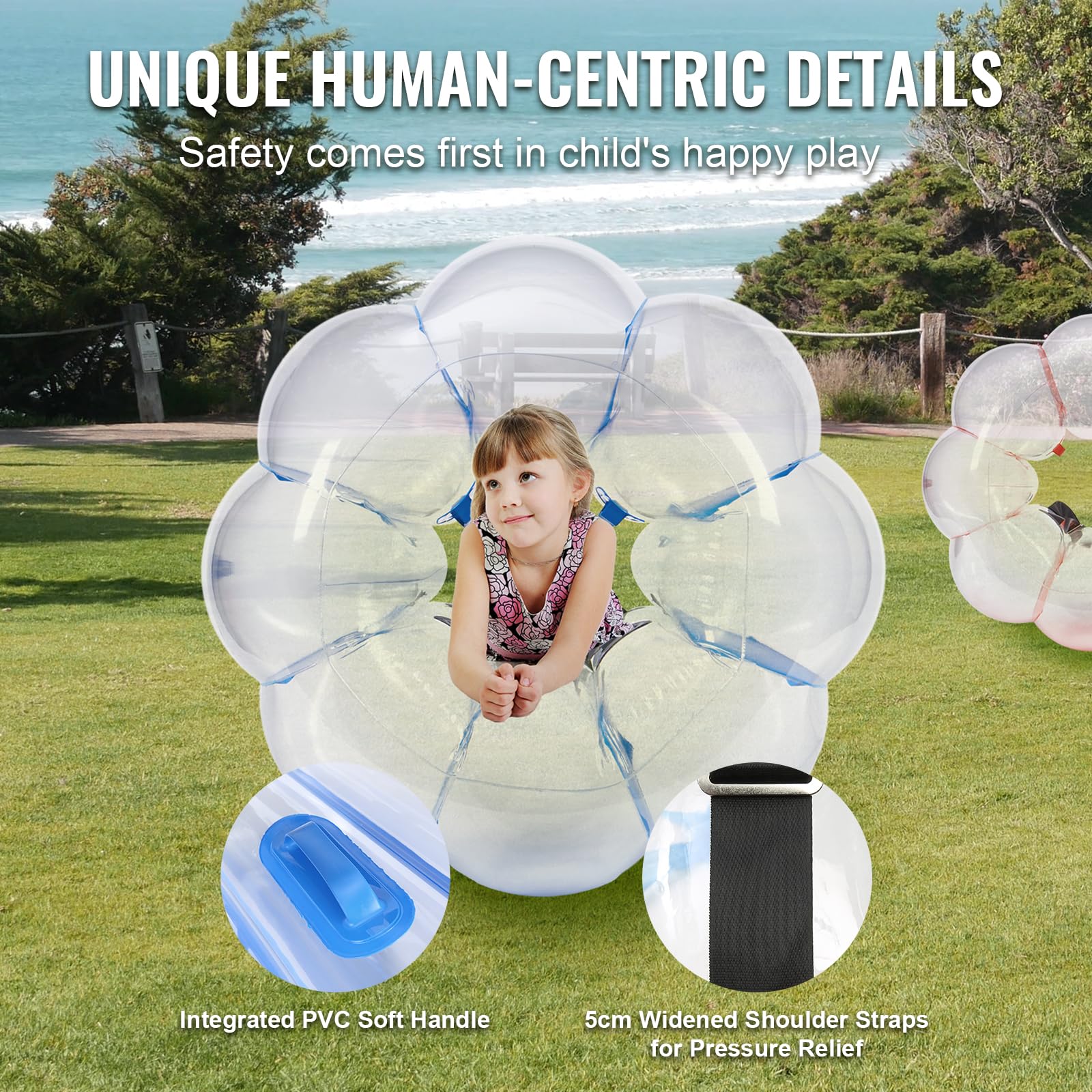VEVOR Inflatable Bumper Balls 2-Pack - 3FT/0.9M Sumo Zorb Balls for Kids & Teens | Durable PVC Human Hamster Bubble Balls for Outdoor Team Games, Playground, Backyard, Birthday Parties & School Events | Perfect for Bumper Bopper, Field Day & Summer Camp Activities