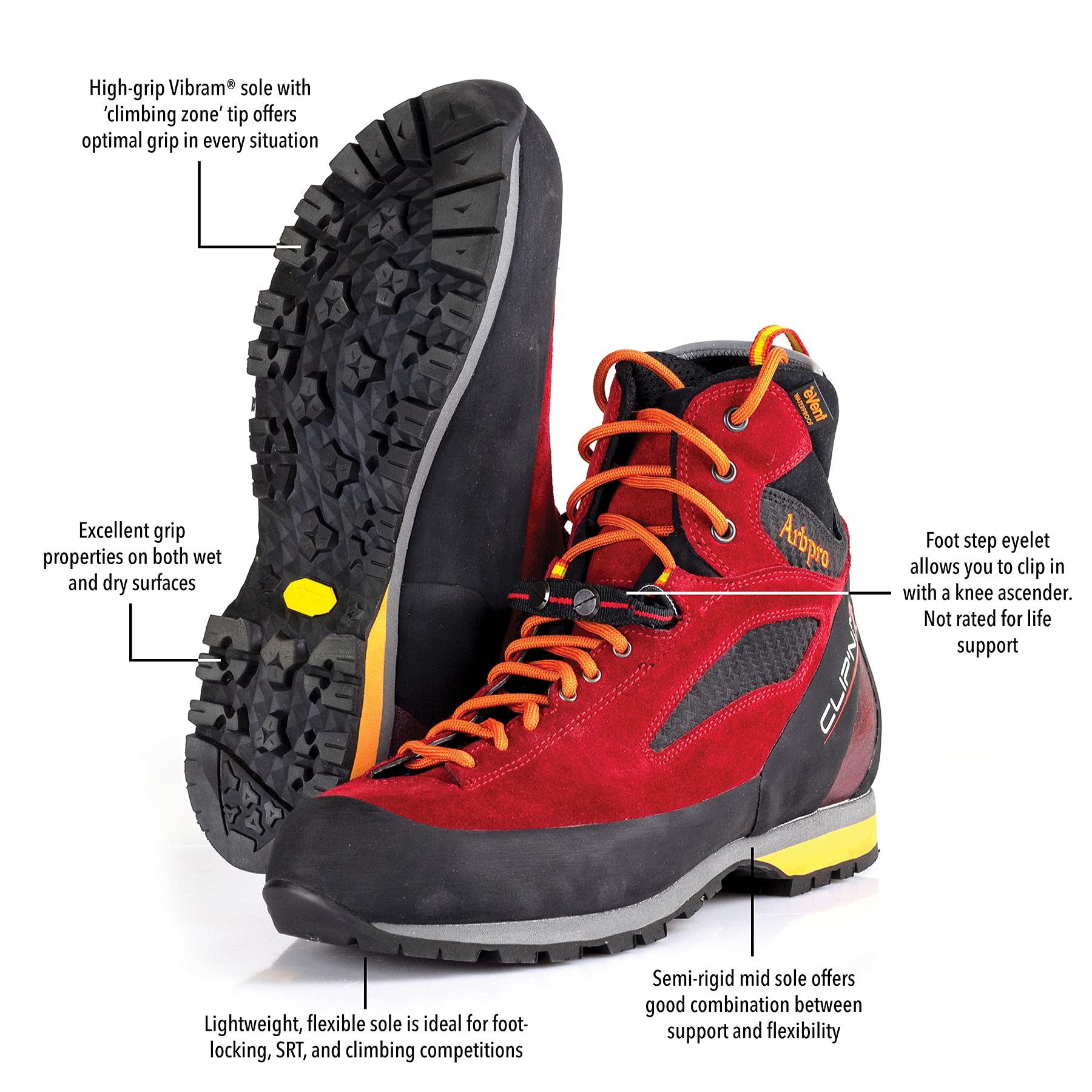 Clip N Step Climbing Boots - Lightweight Hiking Shoes for Men & Women - Non-Slip Outdoor Trekking Boots - Perfect for Rock Climbing, Mountain Hiking & Trail Running